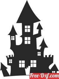 download Scary halloween house free ready for cut