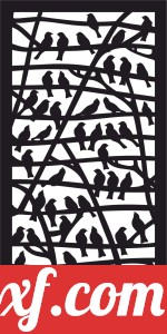 panel birds on tree branches
