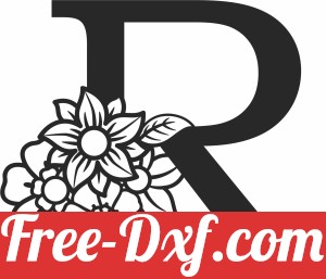 Monogram Letter R with flowers