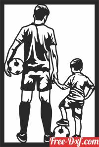 download football player father and son free ready for cut