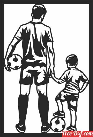 download football player father and son free ready for cut