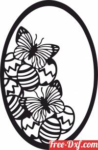 download happy easter egg butterfly design free ready for cut