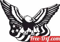 download eagle with USA flag free ready for cut