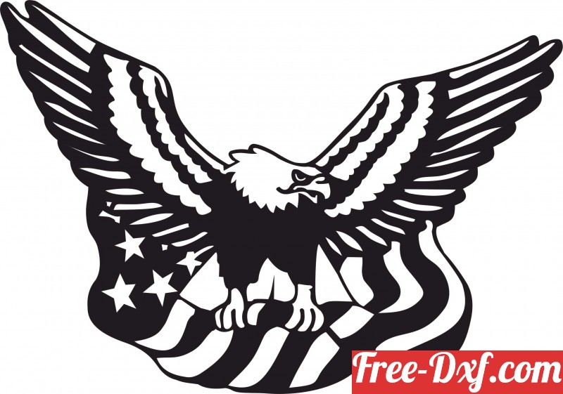 Download eagle with USA flag p52gN High quality free Dxf files, S