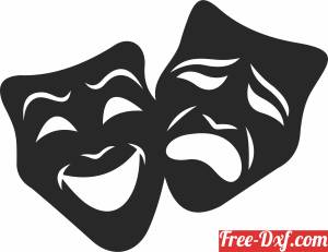 download Comedy and Tragedy Drama Theatre Mask free ready for cut