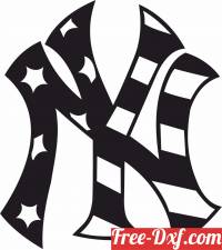 download new york logo with usa flag free ready for cut
