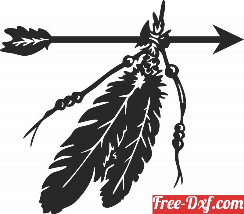 Download Feather arrow decor sign pF73y High quality free Dxf fil