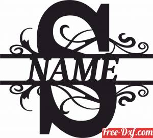 download S letter name monogram free ready for cut