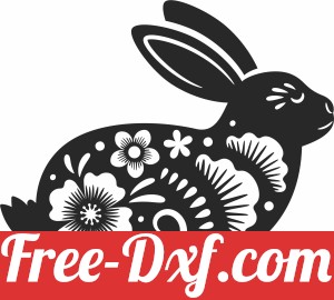 bunny with flowers clipart