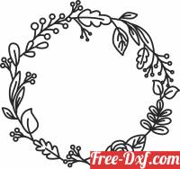 download floral wreath art free ready for cut