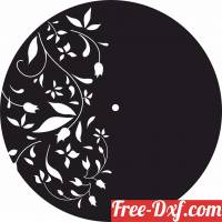 download wall clock floral design free ready for cut