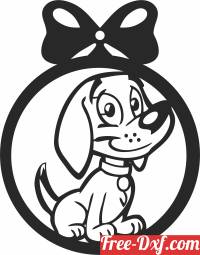 download christmas ornament dog cliparts free ready for cut