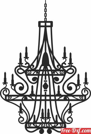 download classic Chandelier clipart free ready for cut