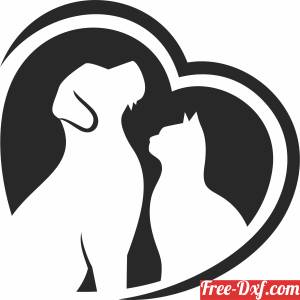 download dog cat heart cliparts free ready for cut