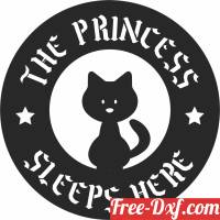 download the princess sleeps here cat sign free ready for cut