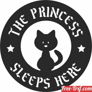 download the princess sleeps here cat sign free ready for cut