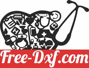 heart Medical Collage Stethoscope