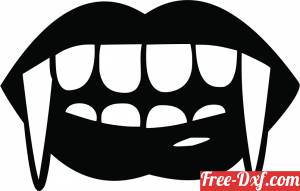 download Vampire Biting Lips free ready for cut
