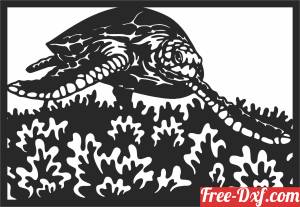 download Sea turtle Wildlife wall art free ready for cut