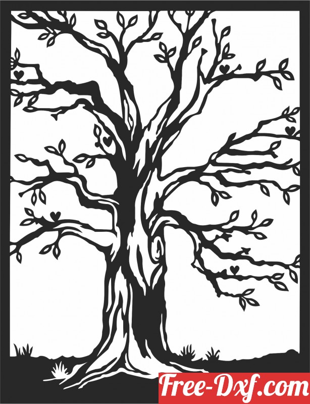 Download Tree wall art decor q62gH High quality free Dxf files, S