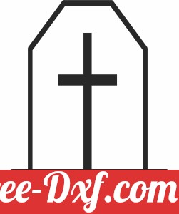 Grave With Cross Line Halloween art