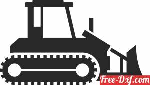 download bulldozer excavator Silhouette free ready for cut