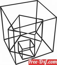 download Geometric Polygon cube free ready for cut