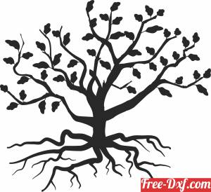 download tree with leaves and roots free ready for cut