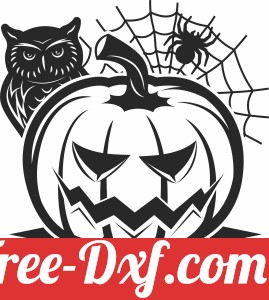 Halloween owl pumpkin clipart