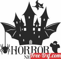 download Halloween Scary horror house free ready for cut
