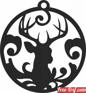 download deer ornaments christmas wall decor free ready for cut