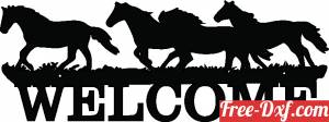 download running horses welcome sign clipart free ready for cut
