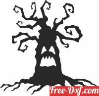 download halloween Spooky tree free ready for cut