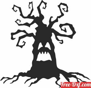 download halloween Spooky tree free ready for cut