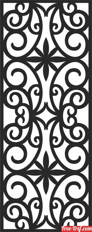 download Decorative floral pattern screen door free ready for cut