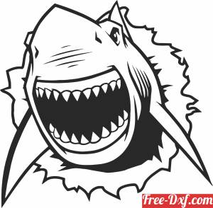 download angry shark wall sign free ready for cut