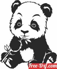 download Panda Bamboo clipart free ready for cut