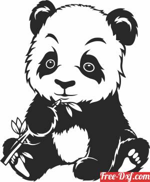 download Panda Bamboo clipart free ready for cut