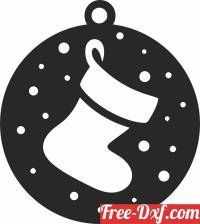 download stocking christmas ornament free ready for cut