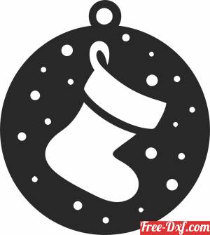 download stocking christmas ornament free ready for cut