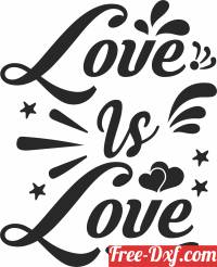 download love is love typography vector free ready for cut
