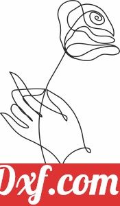 flower rose one line art