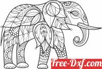 download decorative elephant free ready for cut