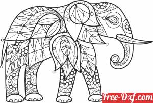 download decorative elephant free ready for cut