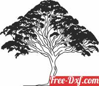 download black Tree vector Silhouette free ready for cut