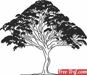 download black Tree vector Silhouette free ready for cut