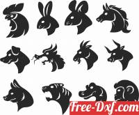 download animals faces free ready for cut