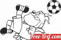 download Cartoon Dog Football soccer free ready for cut