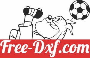 Cartoon Dog Football soccer