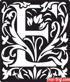 download Personalized Monogram Initial Letter E Floral Artwork free ready for cut
